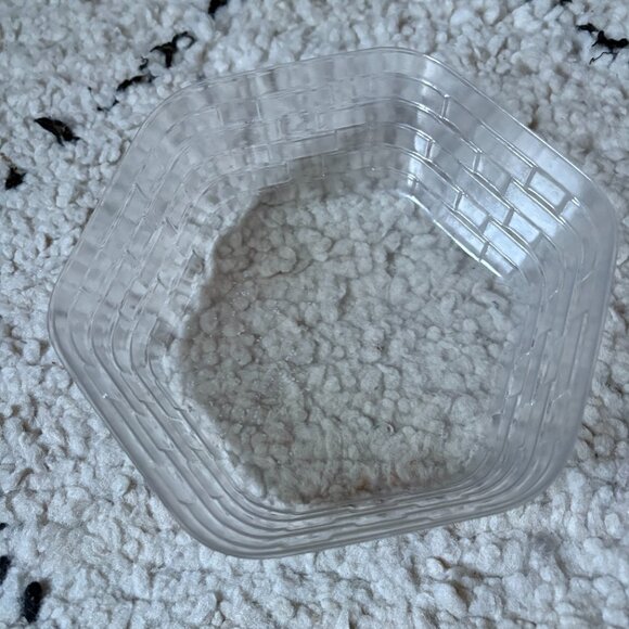 Longaberger Mulligan hexagonal dog treat basket plastic liner ceramic bone - Picture 4 of 7